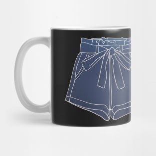 Paperbag Denim Shorts Watercolor Line Drawing Mug